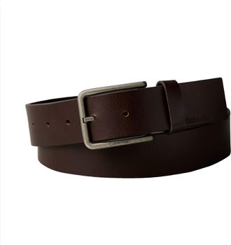 Calvin Klein Lederg&uuml;rtel CALVIN KLEIN WARMTH BUCKLE, Herren, Gr. 11,5, ck schwarz braun, antique silber, Rindsleder, unifarben, G&uuml;rtel Lederg&uuml;rtel, Gr&ouml;ssenverstell