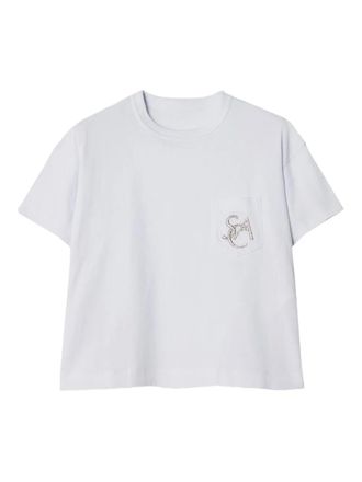 sacai chest-pocket T-shirt - women - Polyester/Cotton - 2 - White