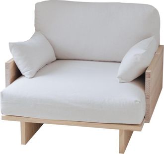 Naan Furniture Sillón blanco roto de pino natural 94,5 cm barnizado
