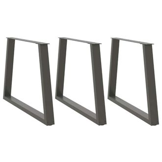 Berkfield Home Dining Table Legs V-Shape 3 pcs Anthracite 90x(72-73.3) cm Steel in Black