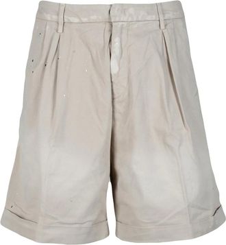 Dondup Korte Broeken, Heren, Beige, W34, Katoen, Casual Bermuda Shorts met Stretchstof