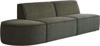 Tikamoon Banqueta modular en tejido verde, 2 plazas