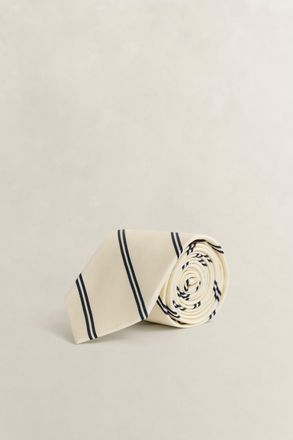 GANT Men Striped Tie (ONE SIZE) CREAM