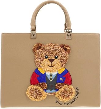 Rue Madam Tassen, Dames, Beige, ONE Size, Leer, Marvin Tote Tas in Taupe Eco-leer