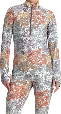 Outdoor Research Womens Alpine Onset Merino 150 Tight Top In Fresh Mint Floral