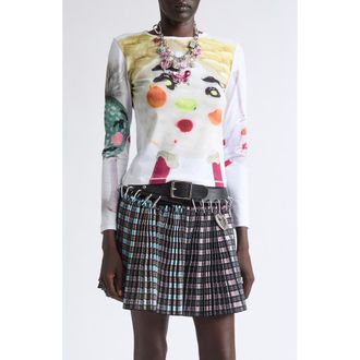 Chopova Lowena Golf Ball Fitted Jersey Top in White Multi at Nordstrom, Size X-Large