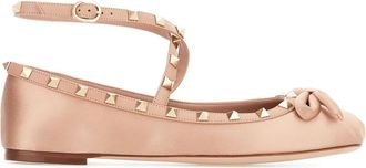 Valentino Garavani Ballerine Rockstud in raso - Rosa