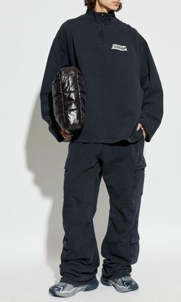 Balenciaga Sweatshirt With Stand-up Collar, Mens, Black