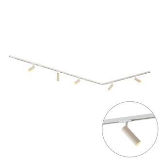 QAZQA Qazqa Sistema De Iluminaci&oacute;n De Riel Moderno Con 5 Focos Blanco