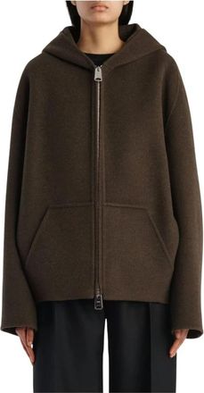 Khaite Two-Way Zip Hood Jacket - Dames - Zomerjassen - Bruin - XS - Wol - Jassen