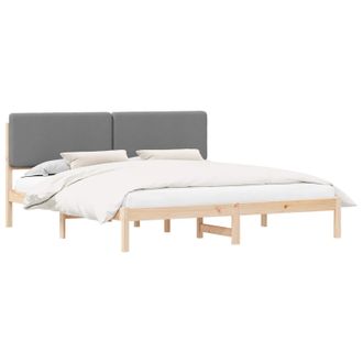 vidaXL Letto Con Testiera Rivestita Grigio Chiaro 200 X 200 Cm Vidaxl