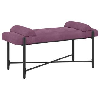 vidaXL Banco Con Botones Y Cojines Morado 110 X 40 X 46 Cm Vidaxl