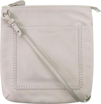 Ferragamo Pre-owned Shoulder Bag - Dames - Vintage Schoudertas - Grijs - ONE Size - Leer - Vintage