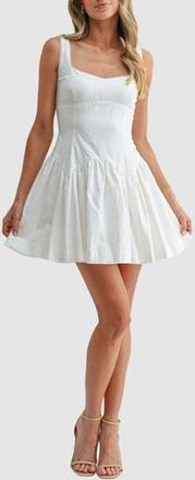 Lush Sweetheart Neck Tie Back Minidress in Off White at Nordstrom Rack, Size X-Large