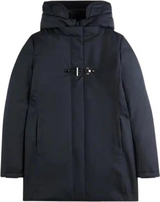 Fay Technische Gabardine Toggle Coat - Dames - Parka Jassen - Blauw - XL - Polyester - Jassen