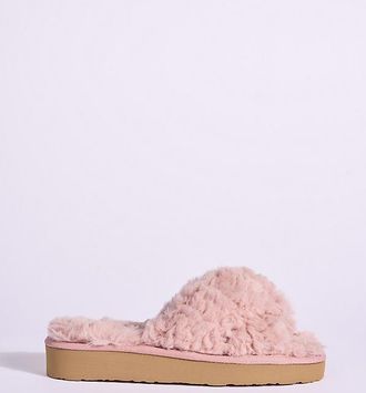 Minnetonka Teddy Crossband Slide Slippers