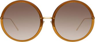 Linda Farrow KEW LFLC457 C34 Womens Sunglasses Brown Size 60
