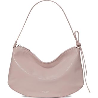 Kate Spade New York large loop crinkle patent leather shoulder bag in Morning Beach at Nordstrom