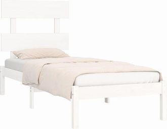 vidaXL Bed Frame without Mattress White 100x200 cm Solid Wood Vidaxl