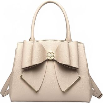 Like Dreams Womens Poppy Bowtie Top Handle Satchel Bag In Beige