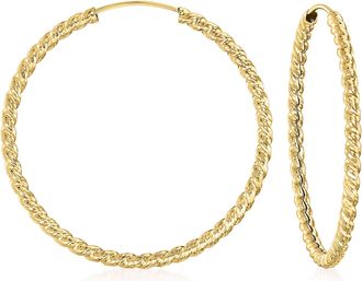 Ross-Simons Italian 14kt Yellow Gold Twisted Hoop Earrings