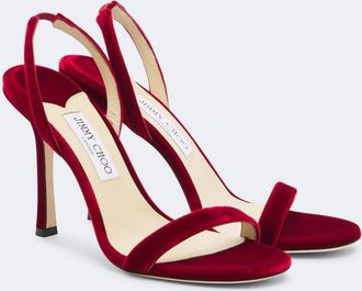 Jimmy Choo London Jenn velvet slingback sandals