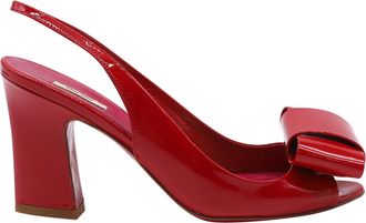 Miu Miu Pre-owned Womens Miu Miu Vernice Slingback Heels in Red Leather - Size EU 34