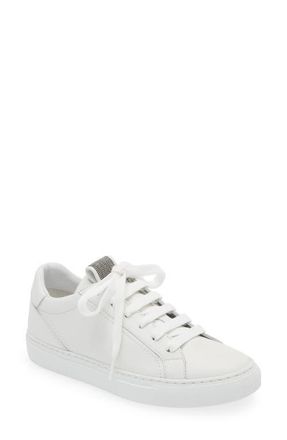 Brunello Cucinelli Monili Low Top Sneaker in White at Nordstrom, Size 10.5Us
