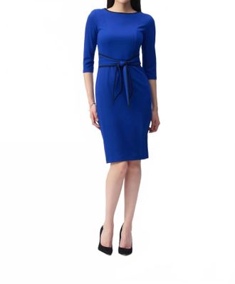Joseph Ribkoff Scuba Crepe Mini Sheath Dress In Royal Sapphire/black