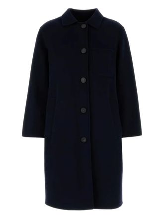 Max Mara Zenone coat - women - Virgin Wool - 42 - Blue