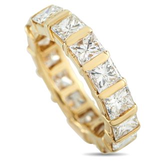 Luxury Bazaar 18K Yellow Gold 5.50ct Diamond Bar-Set Eternity Band Ring MF25-122325