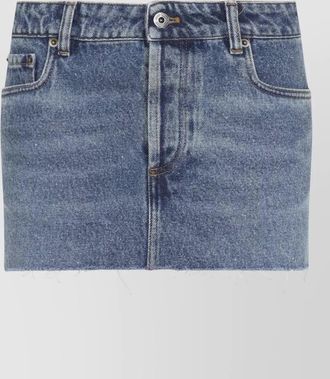 Miu Miu denim frayed hem mini skirt
