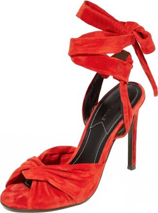 Kendall + Kylie Womens Delilah Suede Leather Ankle Wrap Stiletto Heels In Red