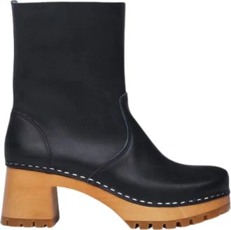 Swedish Hasbeens Womens Plain Boot In Black