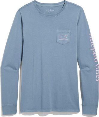 Vineyard Vines Whale Graphic Long Sleeve Pocket T-Shirt in Blue Mirage at Nordstrom, Size Small