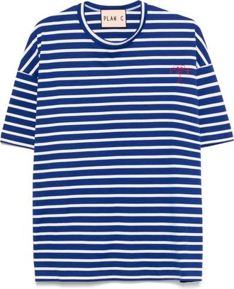 Plan C T-shirt a righe - Blu