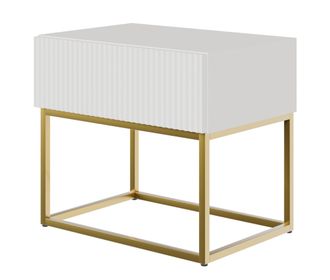 Selsey Veldio - Comodino - 50 Cm - Bianco Con Gambe Dorate - Selsey