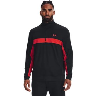 Under Armour Mens Storm Midlayer 1/2 Zip Long-Sleeve T-Shirt Golf, (003) Black/Radio Red/Radio Red, Large