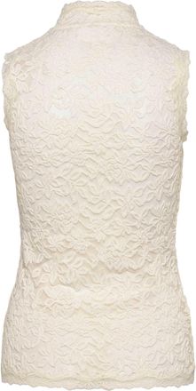 Rosemunde Spitzentop ROSEMUNDE Delicia lace top, Damen, Gr. XL, wollwei&szlig;, Obermaterial: 50% Baumwolle, 48% Polyamid, 2% Elasthan, Tops Spitzentop, aus elastisch