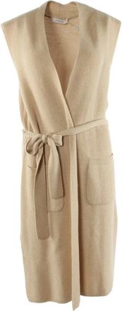 Max Mara Leisure Gilet - Dames - Lange truien - Beige - M - Wol - Truien & Vesten