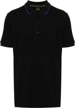 BOSS logo-embroidered polo shirt - men - Cotton - 3XL - Black