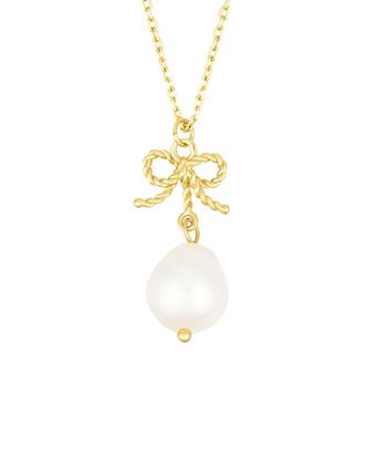 Adornia Adornia Freshwater Pearl & 12Mmmm Pearl 14K Plated Necklace