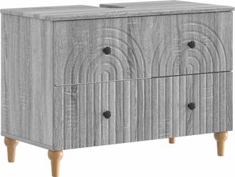 vidaXL Mueble De Lavabo Para Ba&ntilde;o Alkmaar Sonoma Gris 82 X 41 X 59 Cm Vidaxl