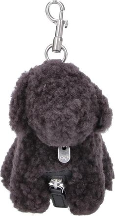 Anya Hindmarch Plush Dog Keychain with Textured Finish