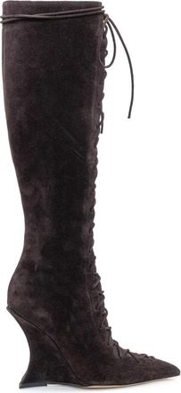 PARIS TEXAS Nina Lace Up Boot 105 - Dames - Sleehakken - Zwart - 36 EU - Leer - Schoenen
