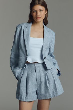 Maeve The Avery Linen Cotton Pleated Trouser Shorts by Maeve