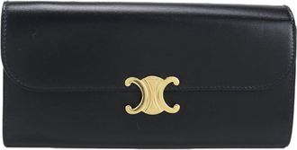 Celine Black Leather Long Wallet (Bi-Fold) (Pre-Owned)