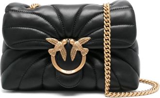 Pinko Love Puff Mini - Dames - Schoudertassen - Zwart - ONE Size - Katoen - Tassen