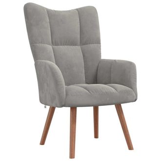 vidaXL Sill&oacute;n De Relax De Terciopelo Gris Claro Vidaxl