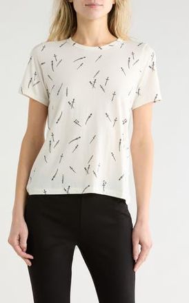 Rag & Bone Dagger Print Cotton Blend T-Shirt in White Multi at Nordstrom Rack, Size X-Small